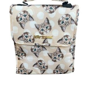 Betsey Johnson Beige Cat Print Bag